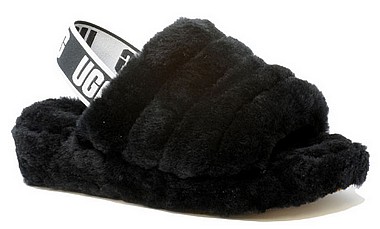 ugg fur slides black