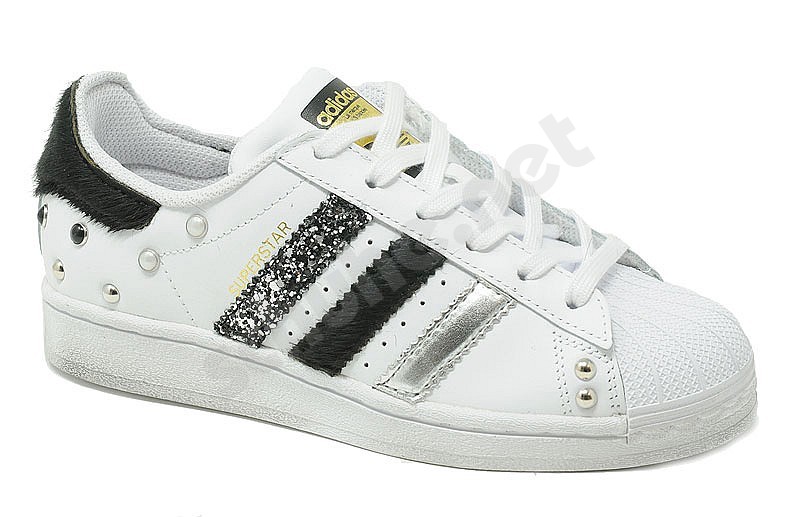 Adidas Customized Superstar Customized black silver glitter