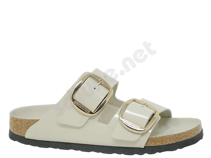 Birkenstock Arizona Big Buckle high shine oyster ostrica