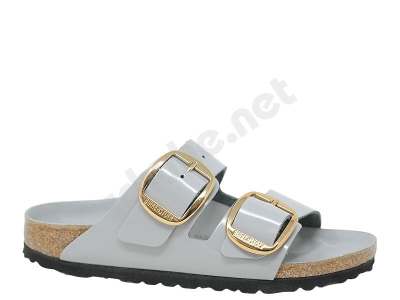 Birkenstock Arizona Big Buckle high shine stone coin grau