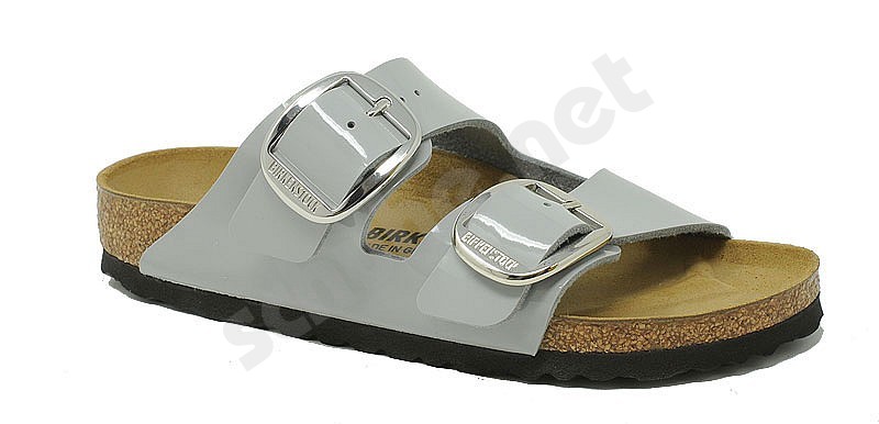 Birkenstock Arizona Big Buckle vernice alloy grigio