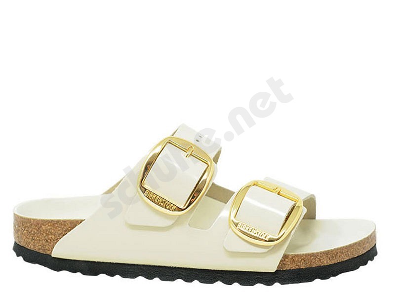 Birkenstock Arizona Big Buckle high shine ecru