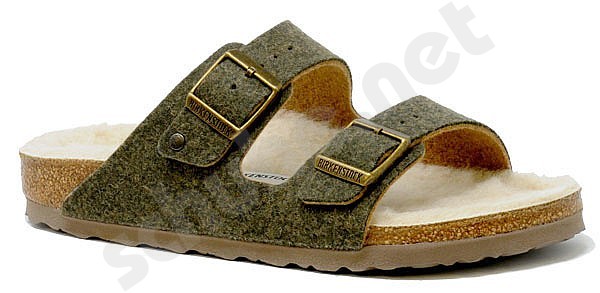 Birkenstock Arizona Rivet Felt Doubleface Khaki Grun