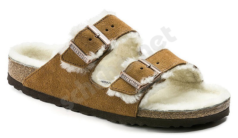 Birkenstock Arizona Shearling mink cuoio