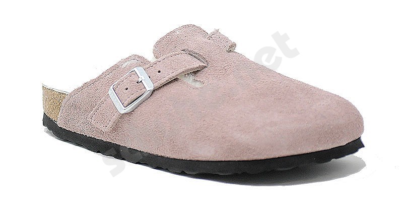 Birkenstock boston shearling top lavender blush