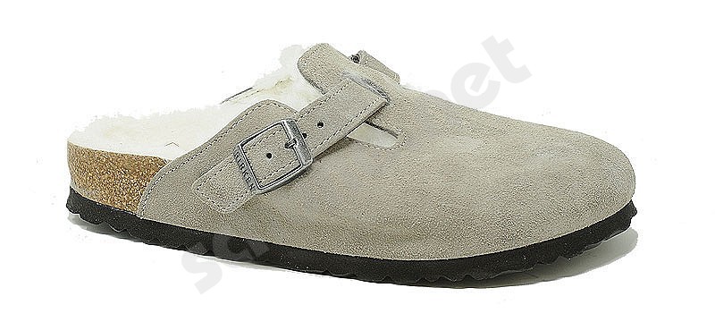 Birkenstock Boston Shearling stone coin grey