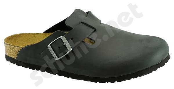 Birkenstock Boston schwarz fettleder