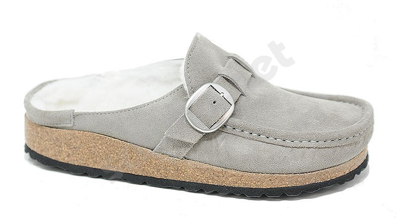 Birkenstock Buckley Shearling stone coin grigio