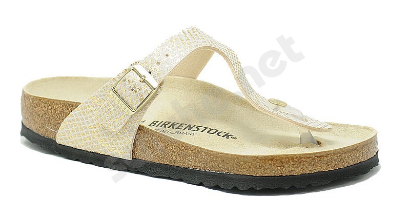 Birkenstock Gizeh shiny python eggshell