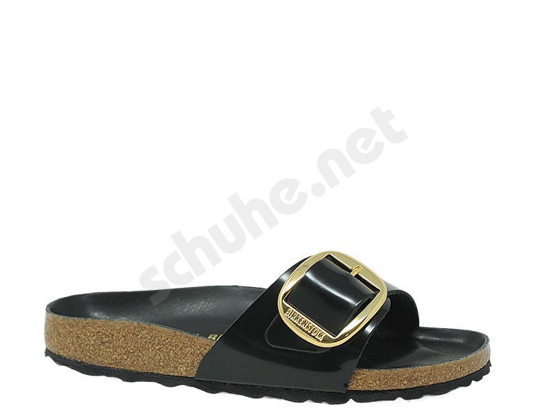 Birkenstock Madrid Big Buckle schwarz shine leder