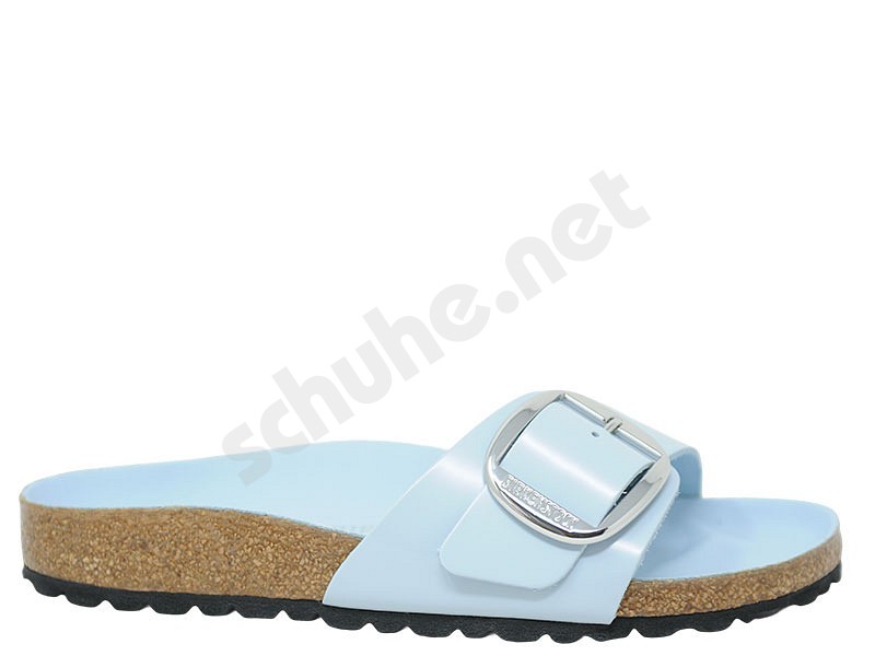 Birkenstock Madrid Big Buckle shine blue leather