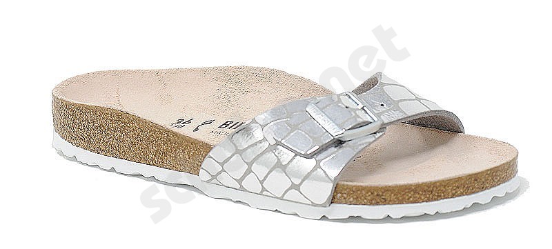 Birkenstock Madrid gator glam argento