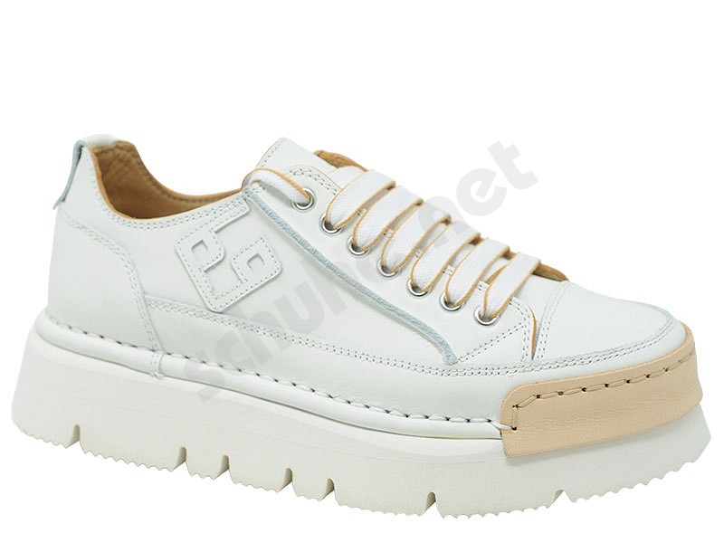 BnG Real Shoes La Perla white leather