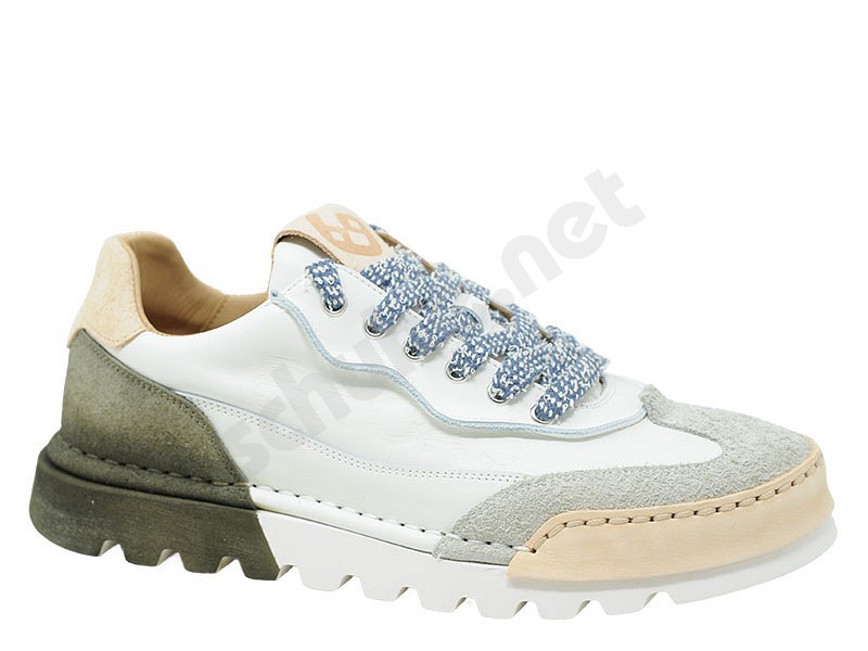 BnG Real Shoes La Sneaker Sfumata military white