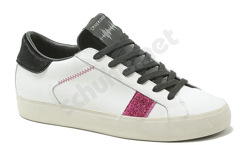 Crime London Low Top Distressed W white black pink