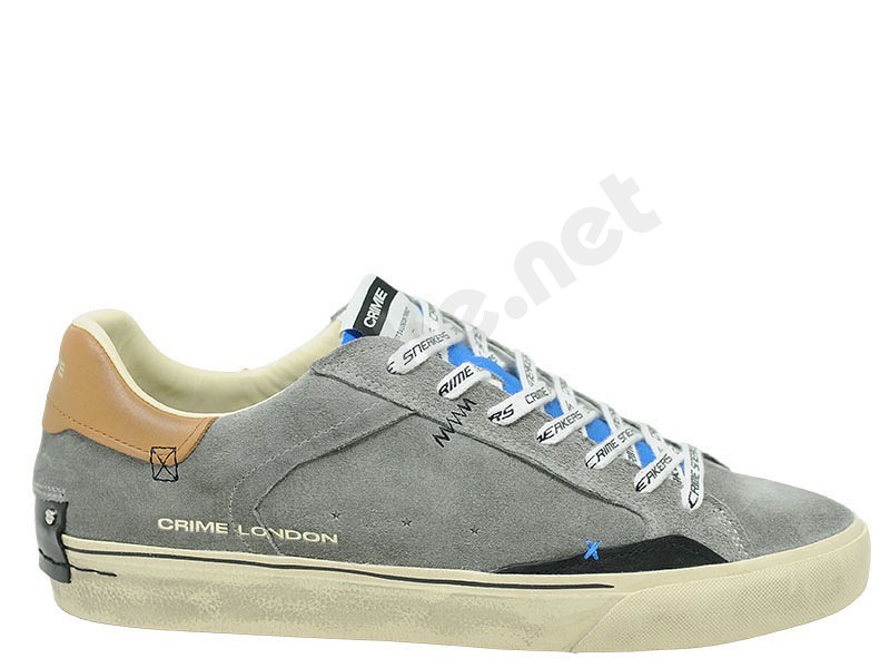 Crime London Distressed Men blu chill grigio marrone