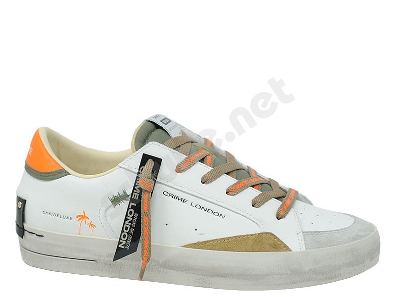 Crime London SK8 Deluxe Men white orange
