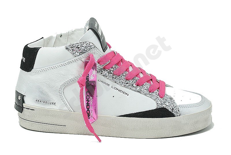 Crime London SK8 Deluxe Mid weiss silber
