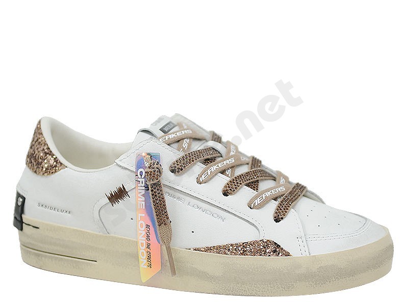 Crime London SK8 Deluxe Woman bianco marrone