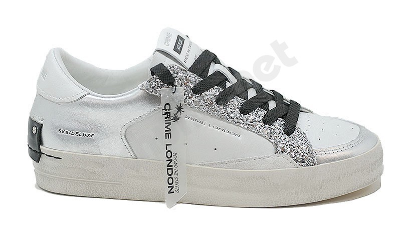 Crime London SK8 Deluxe white black silver