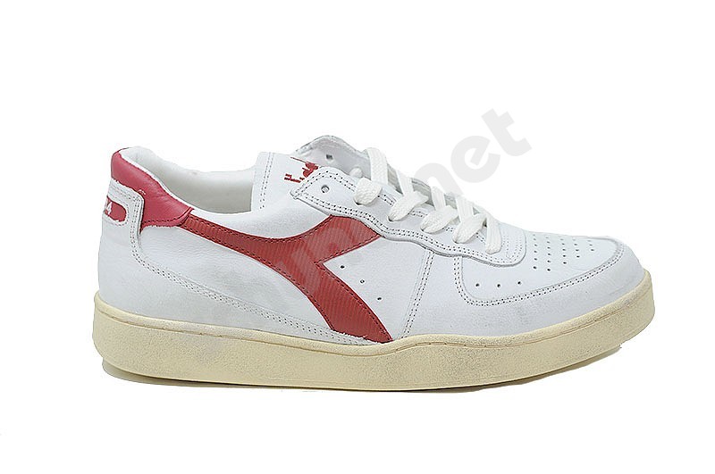 Diadora Heritage MI Basket Low bianco rosso