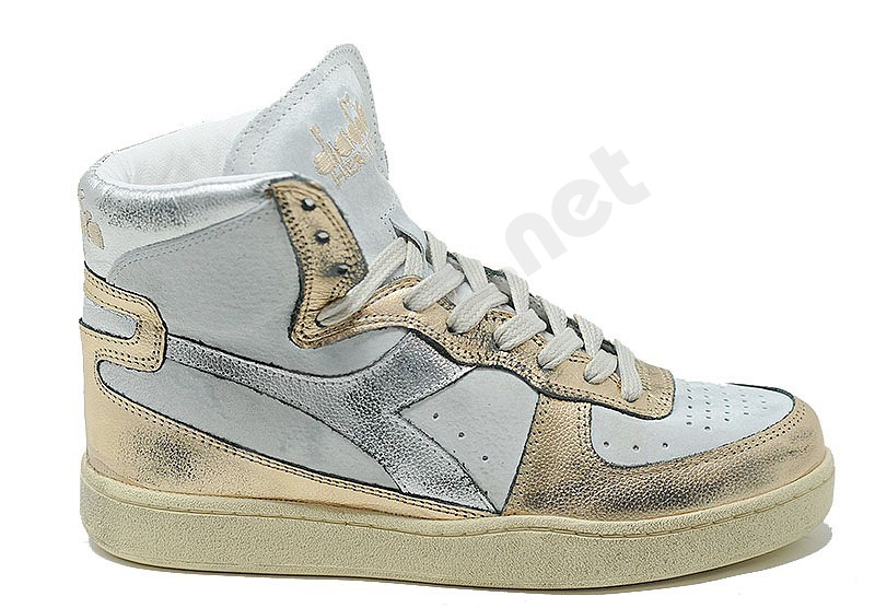 Diadora Heritage Mi Basket Metallic Used weiss beige