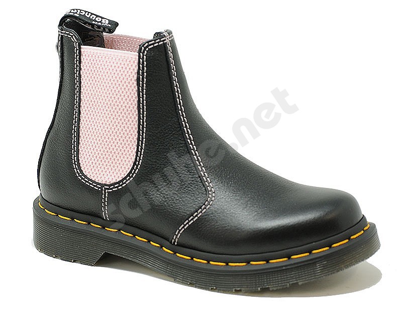 Penge gummi Kloster udstødning Dr.Martens 2976 Chelsea Boot W Color Schwarz Rosa Virginia