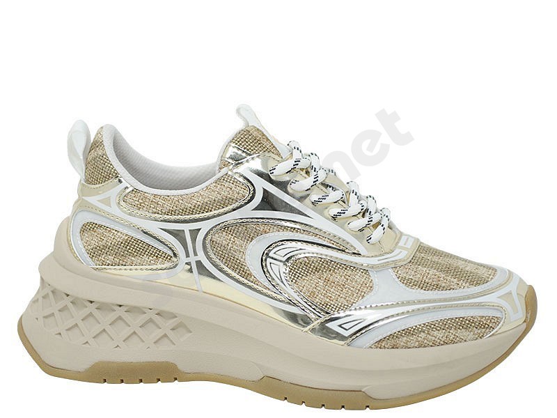 Emanuelle Vee Sneaker Arcade raffia oro