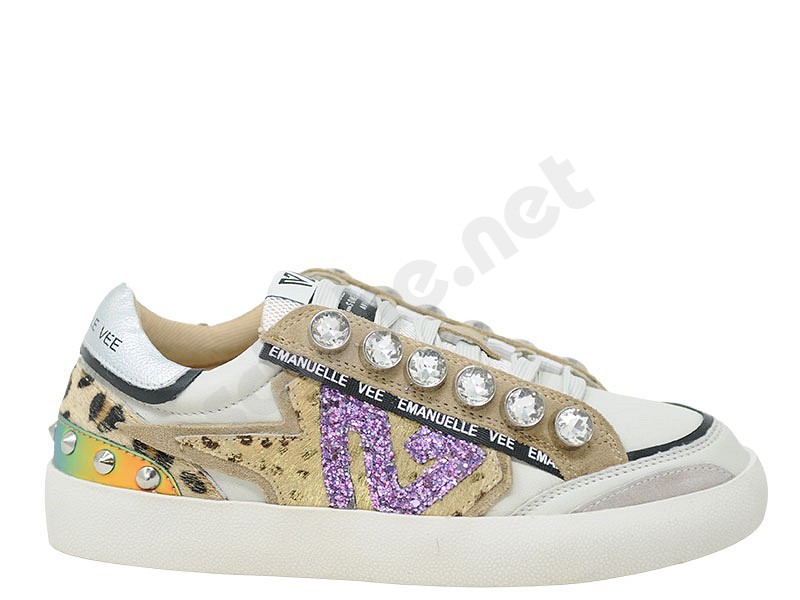 Emanuelle Vee Sneaker Olivia Strass multi animalier