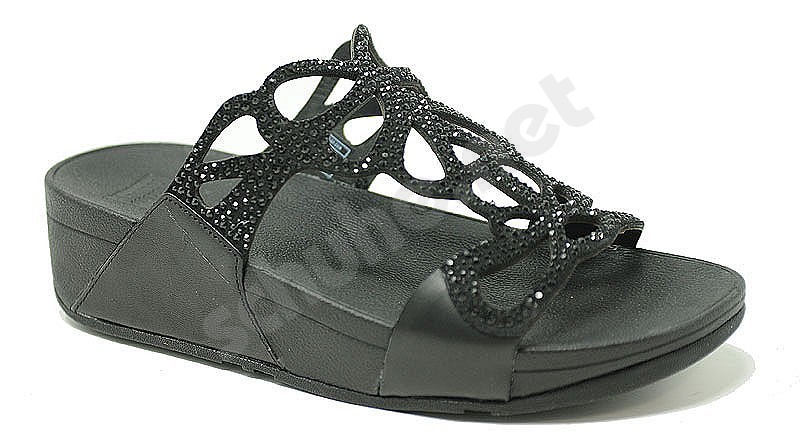 FitFlop Bumble Crystal Slide schwarz