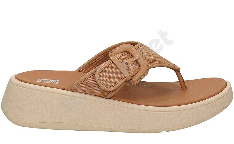 FitFlop Toe Post Buckle Canvas latte tan braun