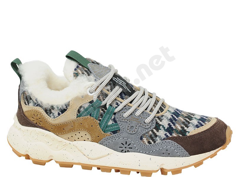 Flower Mountain Yemano 3 Woman Teddy brown anthracite shearlin