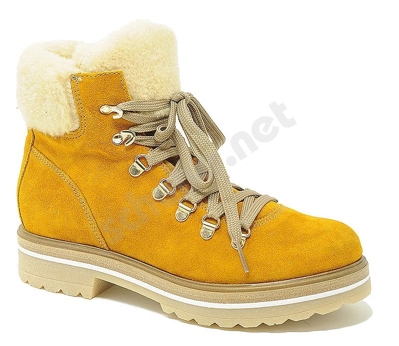 ochre ankle boots