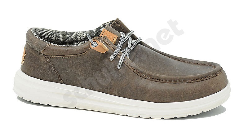 Hey Dude Wally Grip Leather grey dark brown