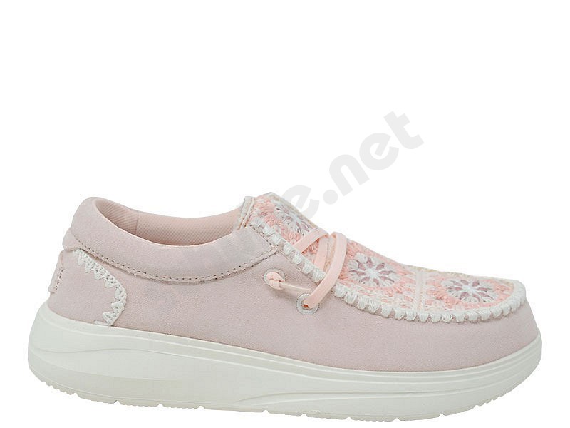 Hey Dude Wendy Comf Suede Crochet pale rosa multi