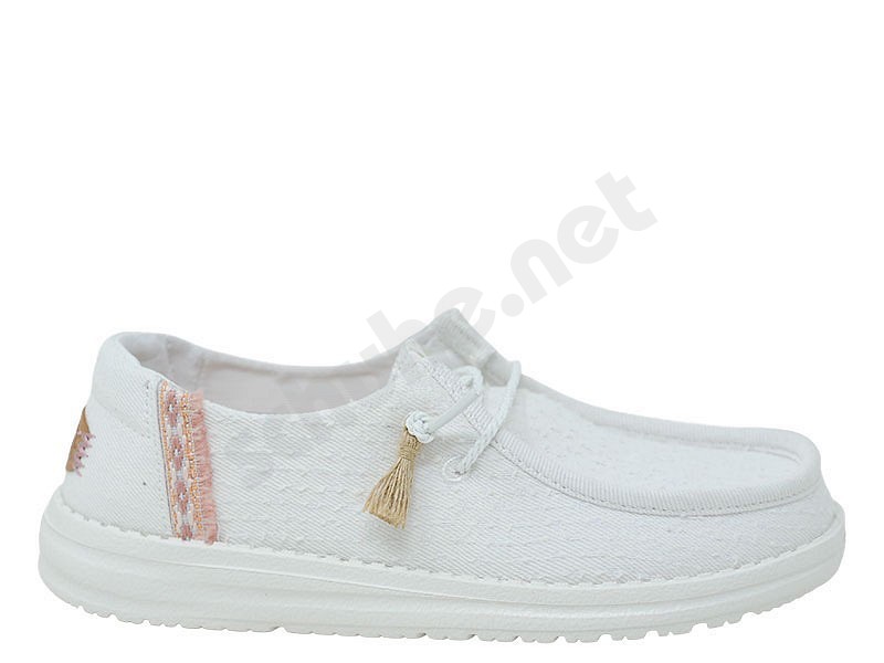 Hey Dude Wendy Perf Canvas egret weiss