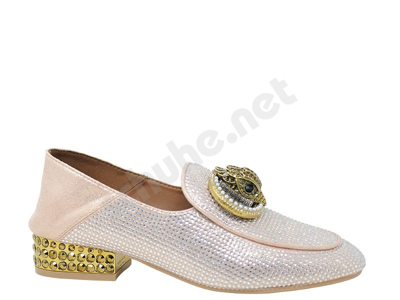 Kurt Geiger Chelsea Fold Back Loafer blush fabric silber