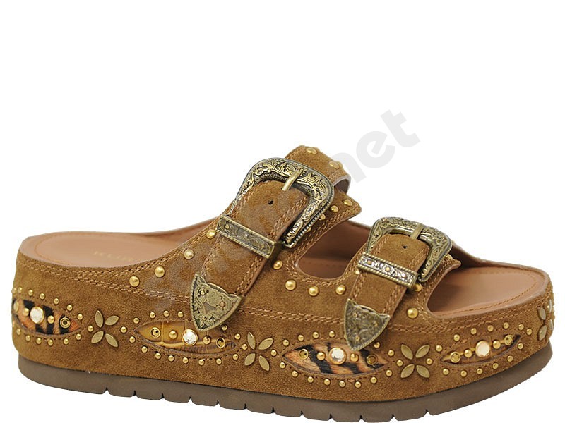 Kurt Geiger Western Buckle Flatform marron