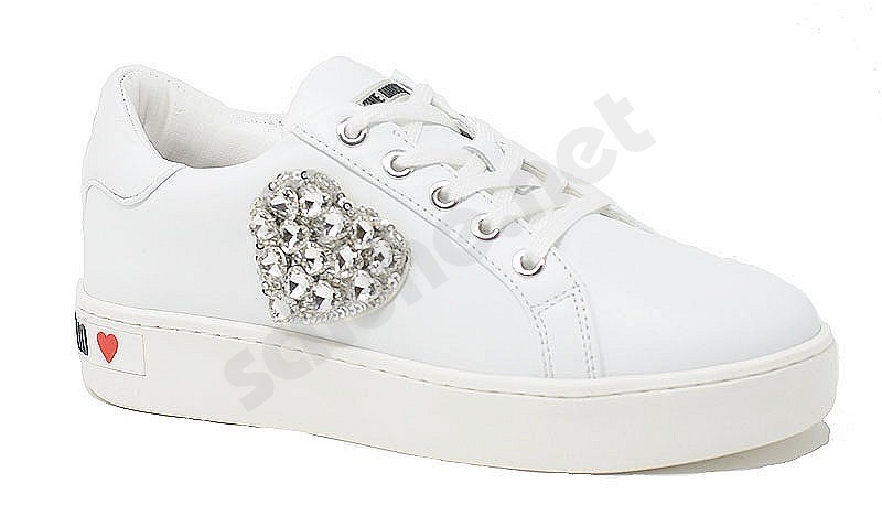 Damen Sneaker Love Moschino Sneaker Love Moschino Gummi Sneakers in Weiß 