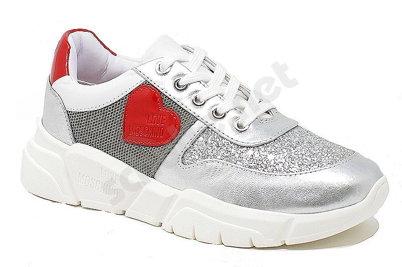 love moschino silver sneakers
