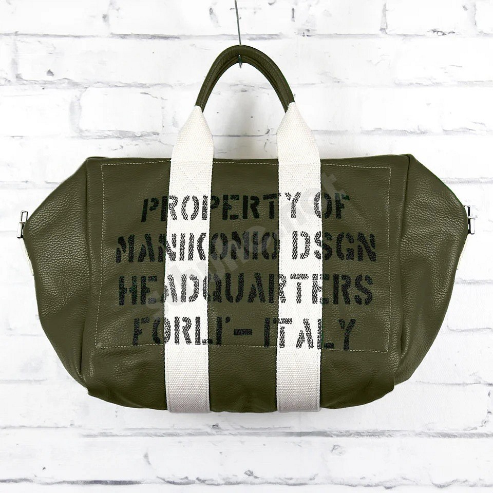 Manikomio Dsgn 38 Icon Genuine Leather military green white
