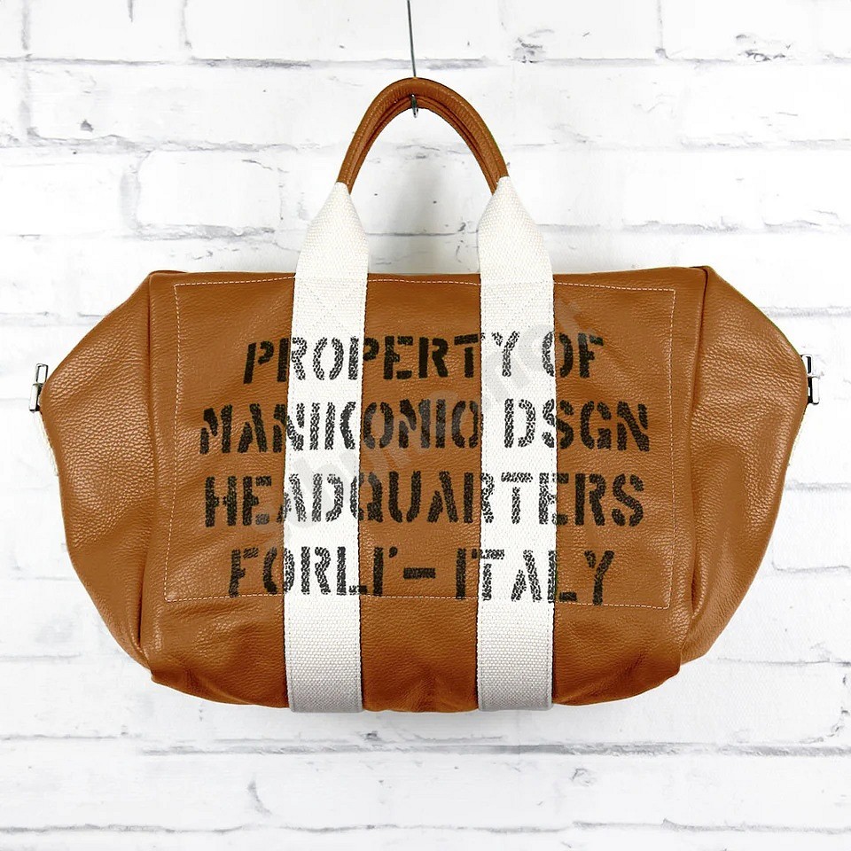 Manikomio Dsgn 38 Icon Genuine Leather tabak weiss