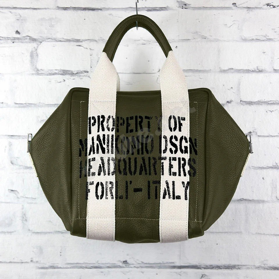 Manikomio Dsgn Lady24 Genuine Leather military grün weiss