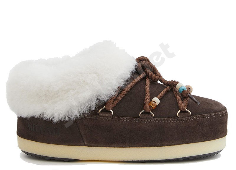 Moon Boot® EVX Mule Suede Beads dark brown natural