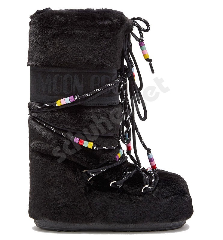 Moon Boot® Icon Faux Fur Beads nero