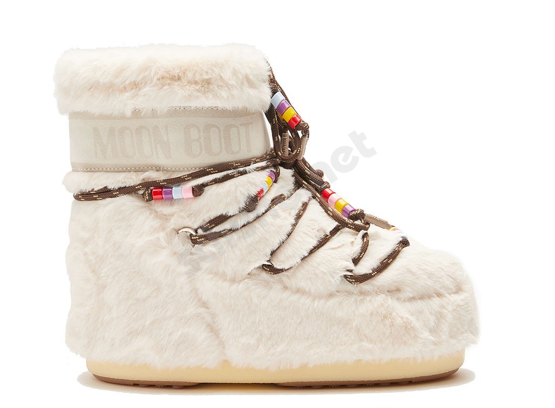 Moon Boot® Icon Low Faux Fur Beads kreme