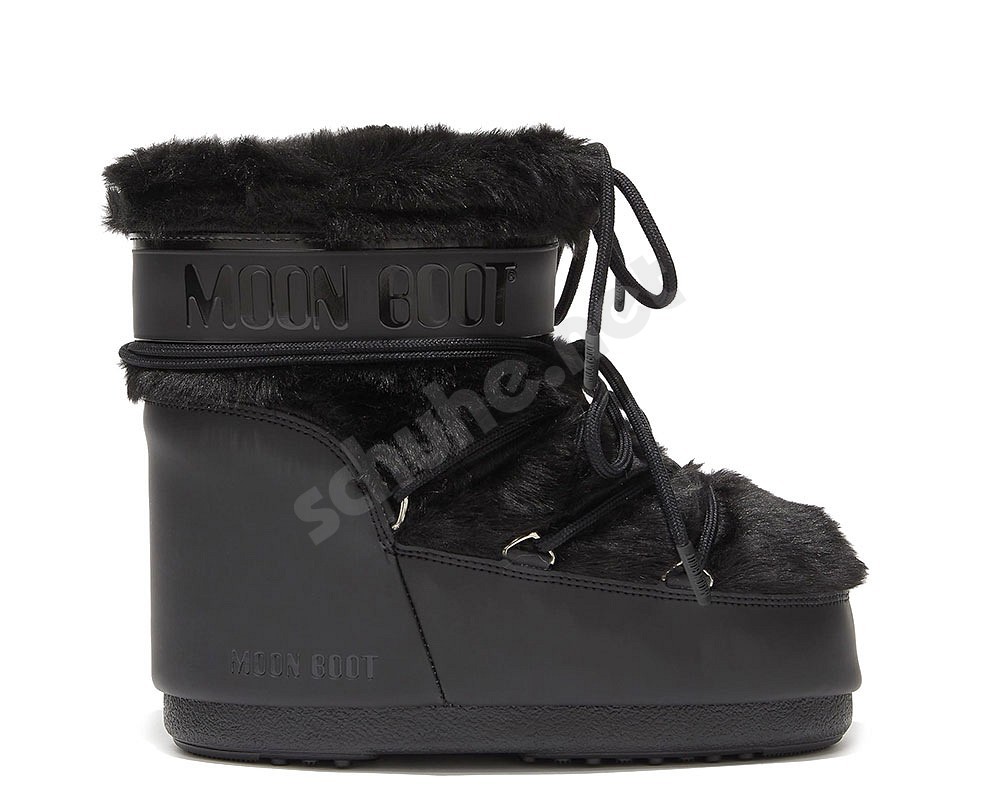 Moon Boot Icon Low Faux Fur Black
