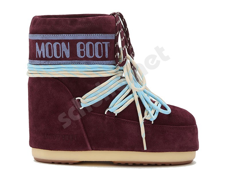 Moon Boot® Icon Low Suede Laces bordo