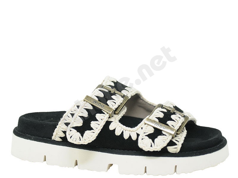 MOU Bio Sandal Two Buckles black white
