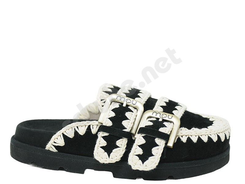 MOU Low Bio Sabot Two Buckles schwarz weiss